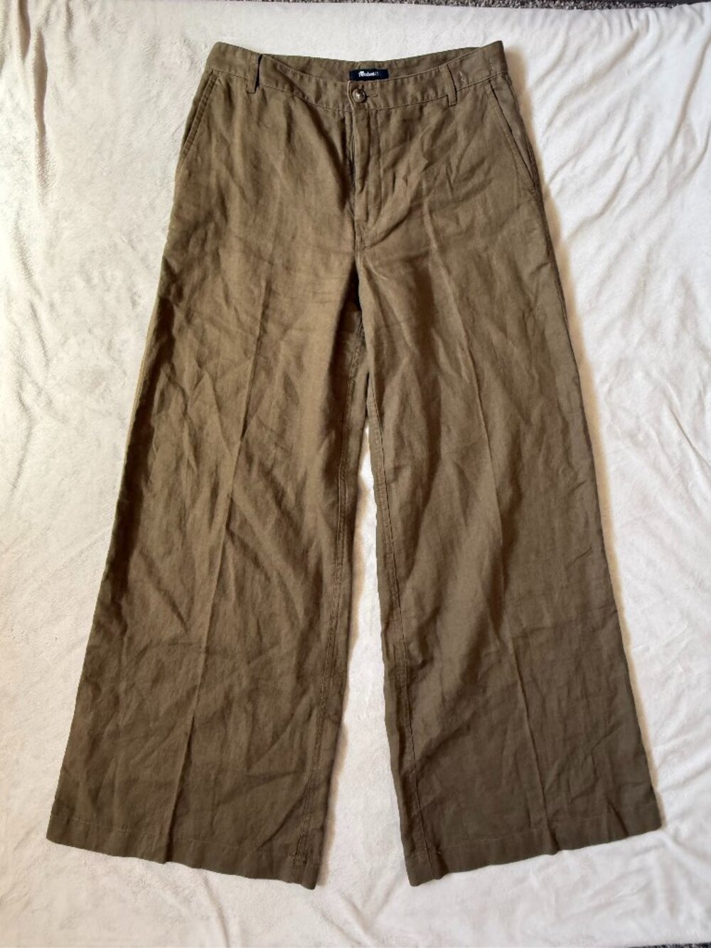 Madewell The Zoe Relaxed Wide 100% Linen Pant Size 6
